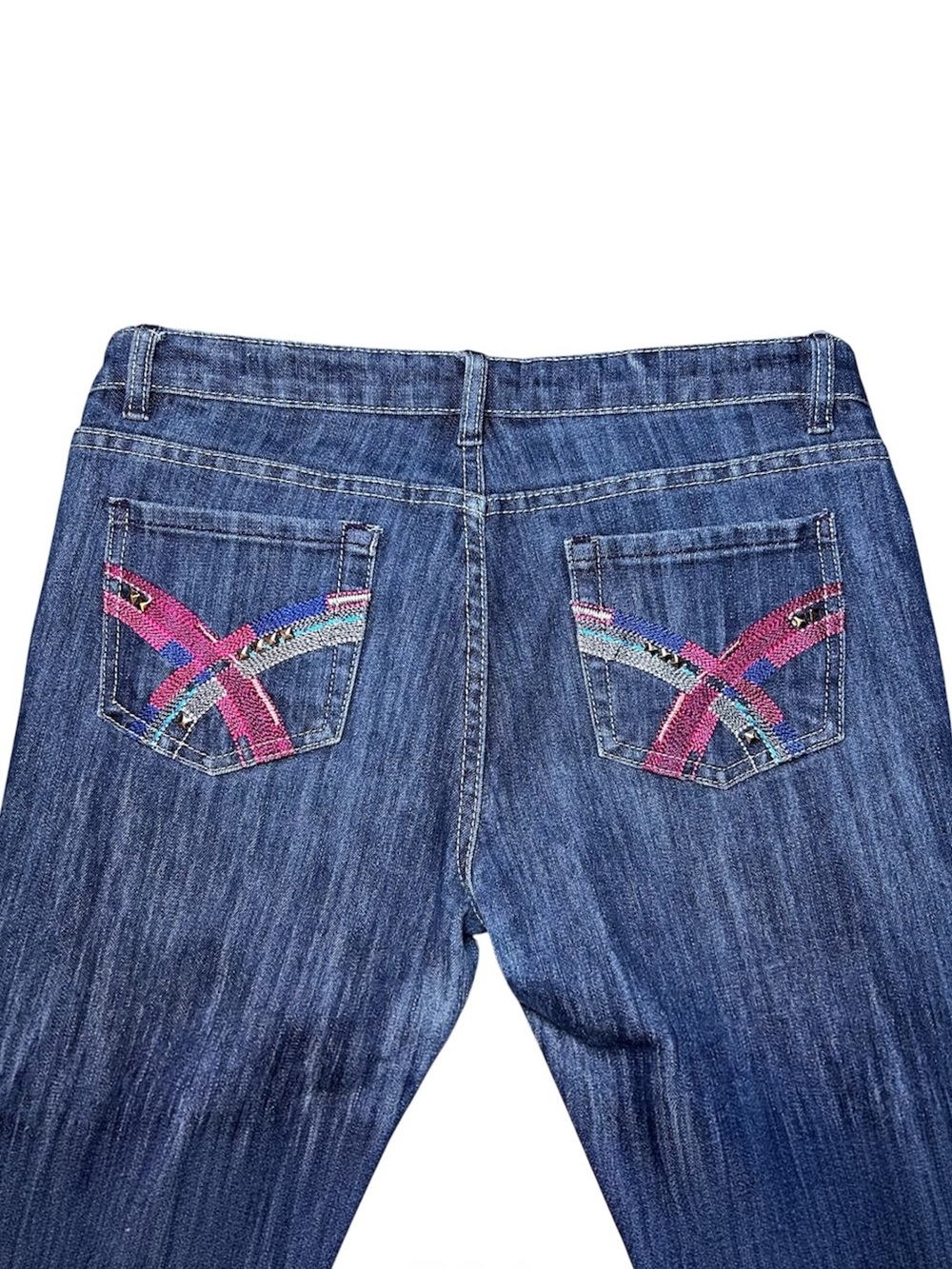 Jeaniest Womens Jeans Juniors SZ 9 Skinny Mid Rise Embellished Pockets #375